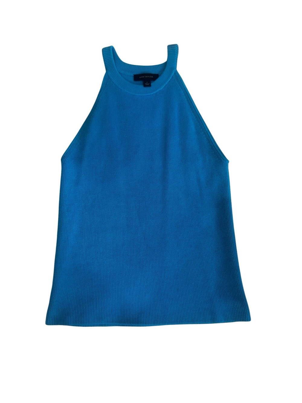 Ann Taylor Halter Sweater in Teal Blue medium